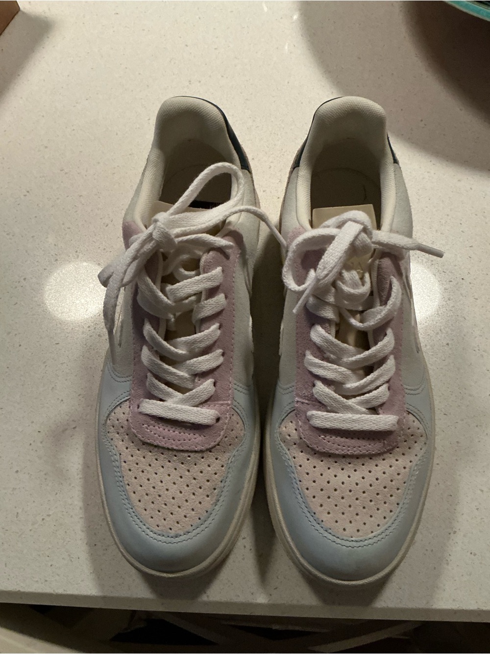Veja Women's Espadrilles in Pastel Pink and Light Blue